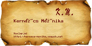 Kernács Mónika névjegykártya