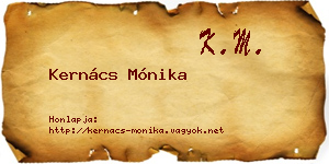 Kernács Mónika névjegykártya